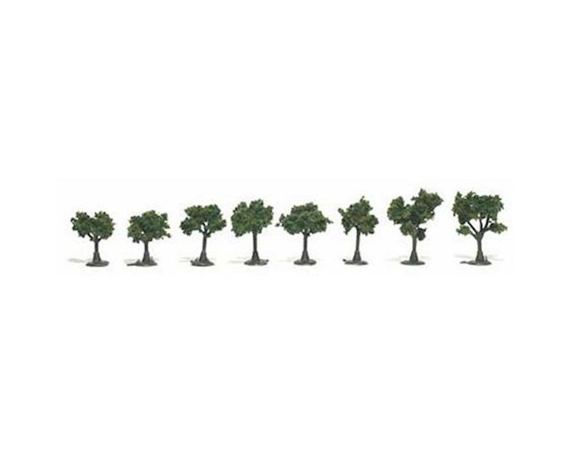 Woodland Scenics Ready-Made Tree, Medium Green .75-1.25&quot; (8)