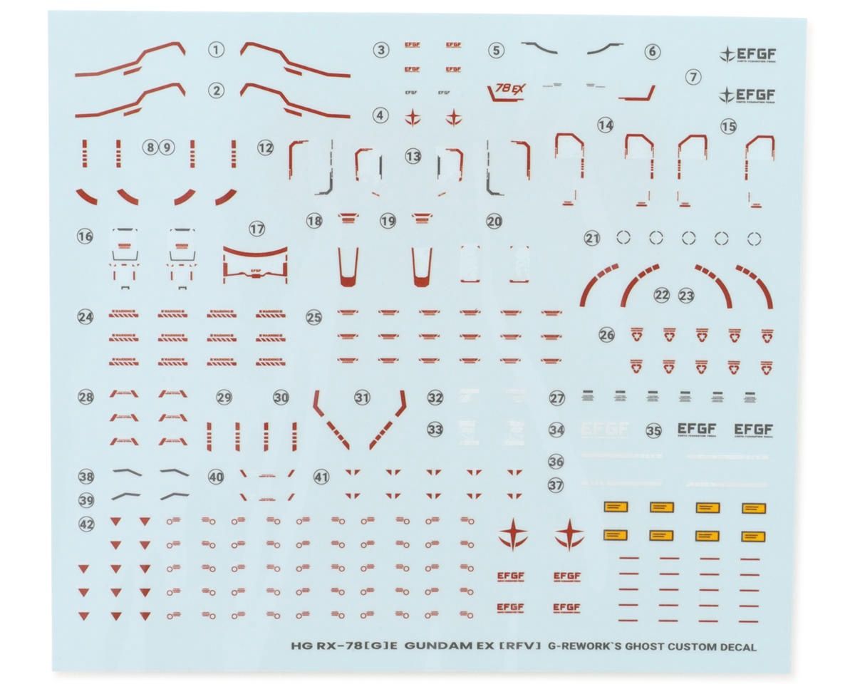 G-Rework HG RFV RX-78[G]E Gundam EX Waterslide Decal Sheet