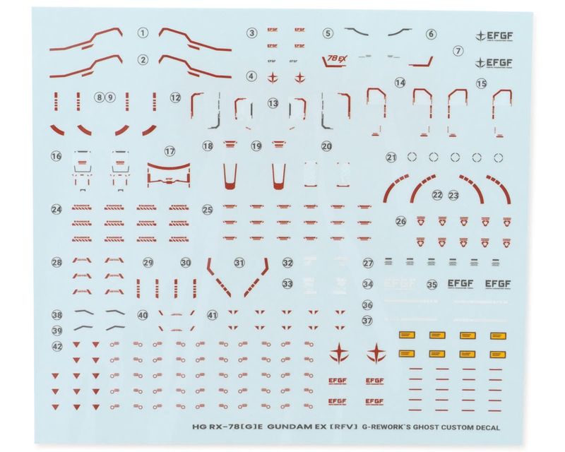 G-Rework HG RFV RX-78[G]E Gundam EX Waterslide Decal Sheet