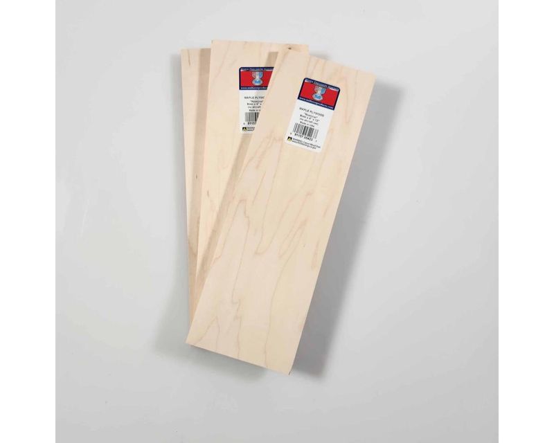 Midwest Maple Plywood 9mm (3/8) x 4 x 12 (3)