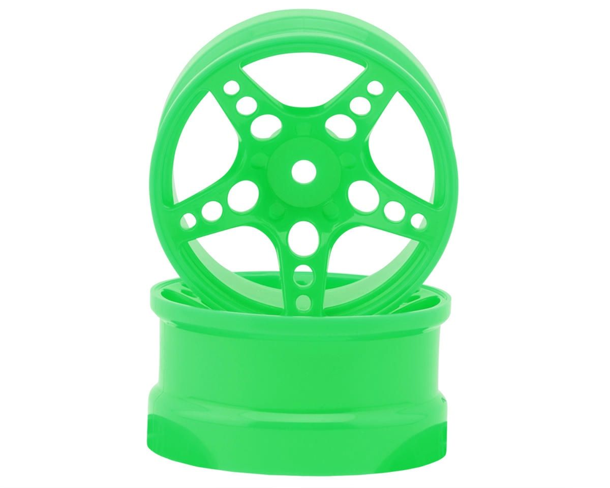 24K RC Technology 1/10 R-Fighter Drift Wheels (Green) (2) (6mm Offset)