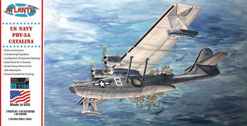Atlantis Models PBY-5A Catalina US Navy Seaplane Model Kit 1/104