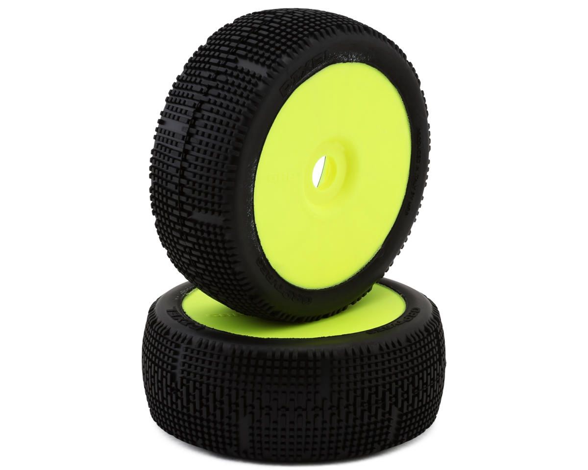 GRP Tires Pixel Pre-Mounted 1/8 Buggy Tires (Yellow) (2) (N35 - Soft)
