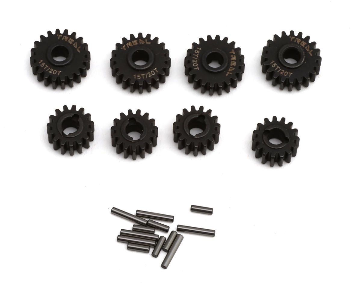Treal Hobby FCX24 Overdrive Hardened Steel Portal Gear Set (15T/20T)