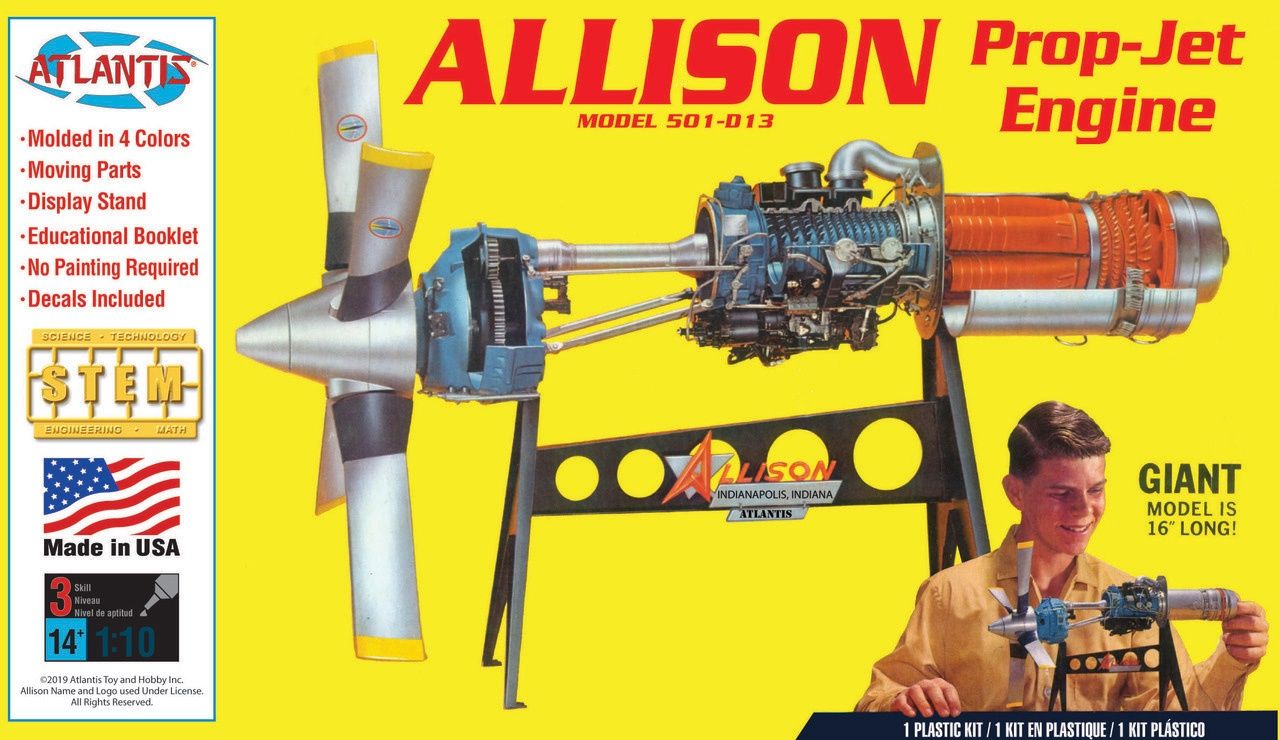 Atlantis Models Allison 501-D13 Prop Jet Aircraft Engine 1/10