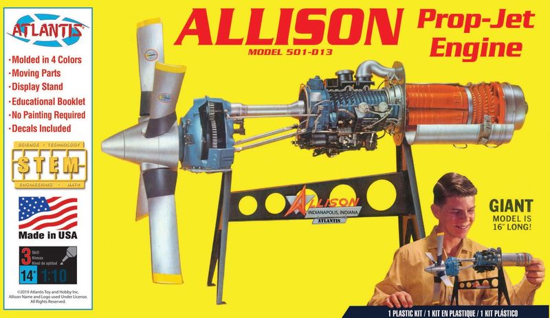 Atlantis Models Allison 501-D13 Prop Jet Aircraft Engine 1/10