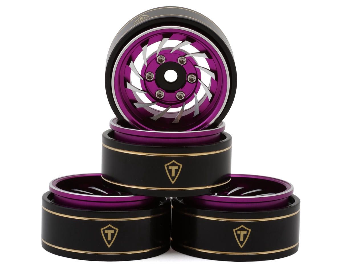 Treal Hobby Type L 1.0" Aluminum Cyclone Beadlock Wheels (Pink) (4) (27.5g ea)