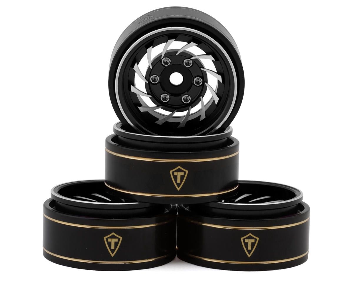 Treal Hobby Type L 1.0" Aluminum Cyclone Beadlock Wheels (Silver) (4) (27.5g ea)