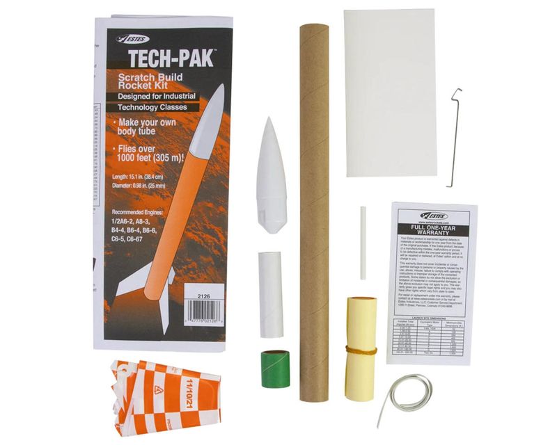 Fastpak Rocket Estes Tech-Pak™ Scratch Build Flying Model Rocket Kit