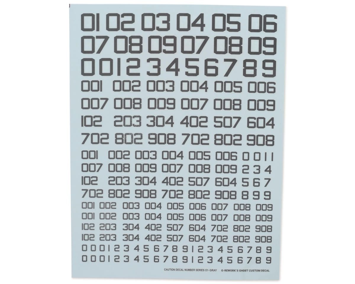 G-Rework Caution Number Series #01 Gundam Waterslide Decal Sheet
