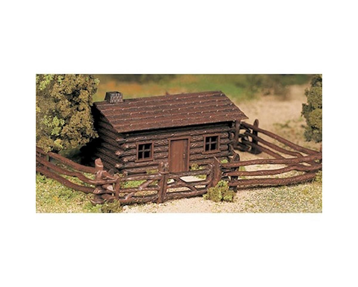 Bachmann O Snap KIT Log Cabin w/Rustic Fence