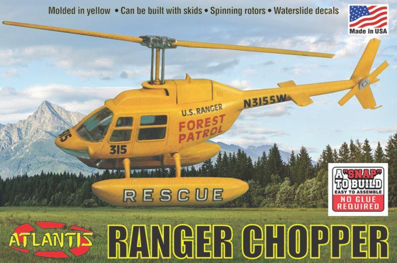 Atlantis Models 1/72 Forest Patrol Rescue Helicopter Snap Plastic Model