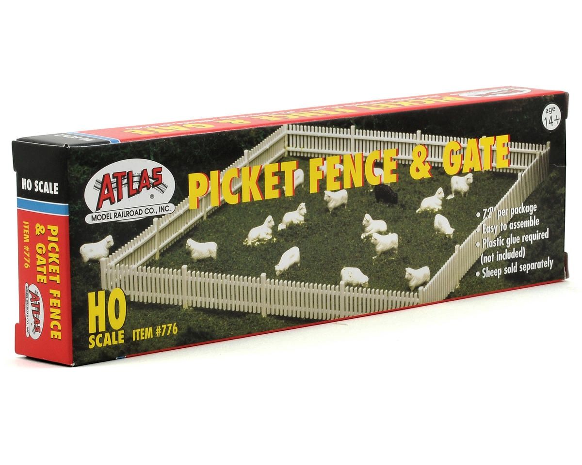 Atlas Railroad HO-Scale 72" Picket Fence &amp; Gate Kit