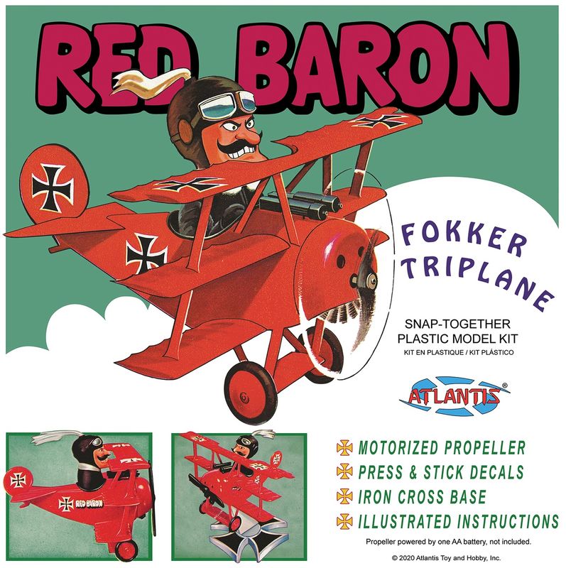 Atlantis Models Red Baron Fokker Tri Plane (Snap)