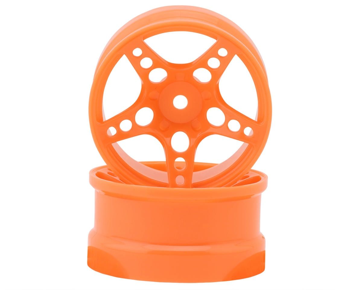 24K RC Technology 1/10 R-Fighter Drift Wheels (Orange) (2) (6mm Offset)