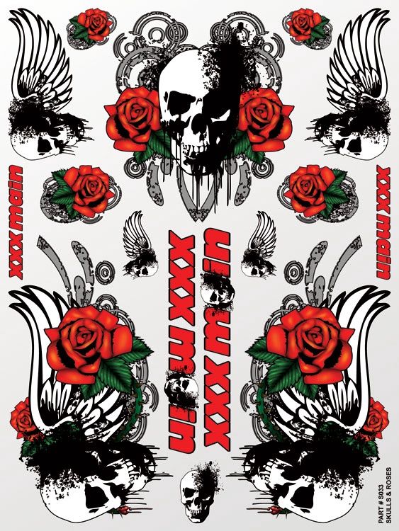 Skulls &amp; Roses Sticker Sheet