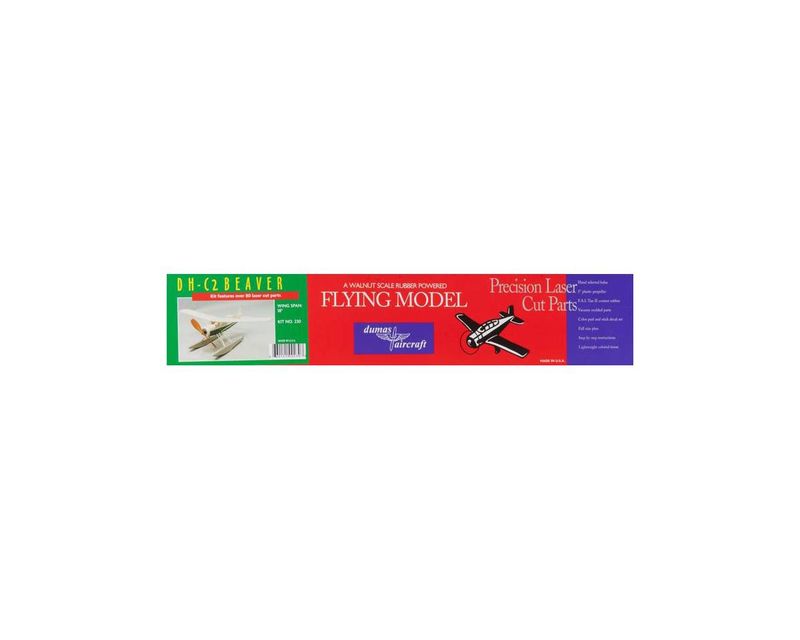 Dumas Boats DH-2 Beaver Rubber Powered 18 Airplane Kit