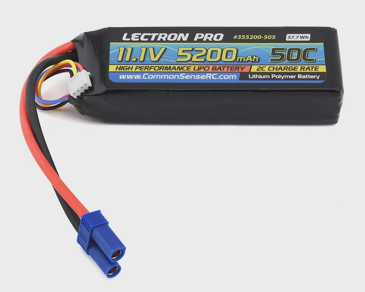 Common Sense RC Lectron Pro 3S 50C LiPo Battery w/EC5 (11.1V/5200mAh)