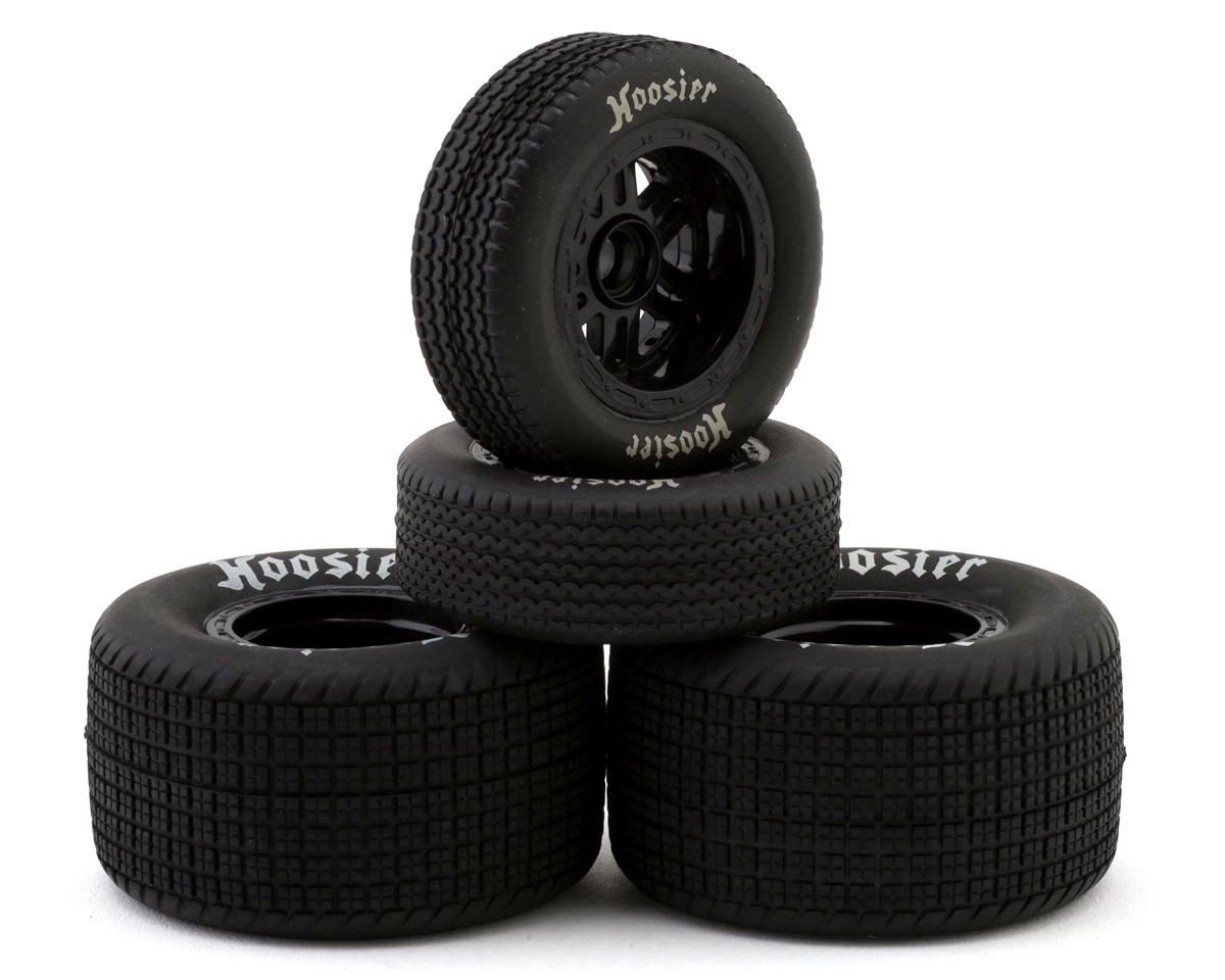 1RC Racing 1/18 Pre-Mounted Hoosier Sprint Tires (Black) (4) (Front &amp; Rear)