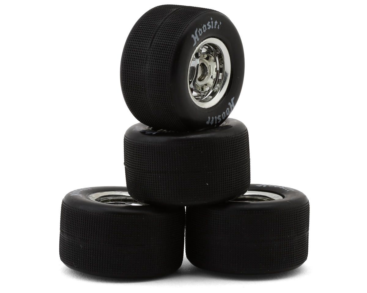 1RC Racing Pre-Mounted 1/18 Asphalt Modified Hoosier Tires (Chrome) (4) (F/R) 1RC5571