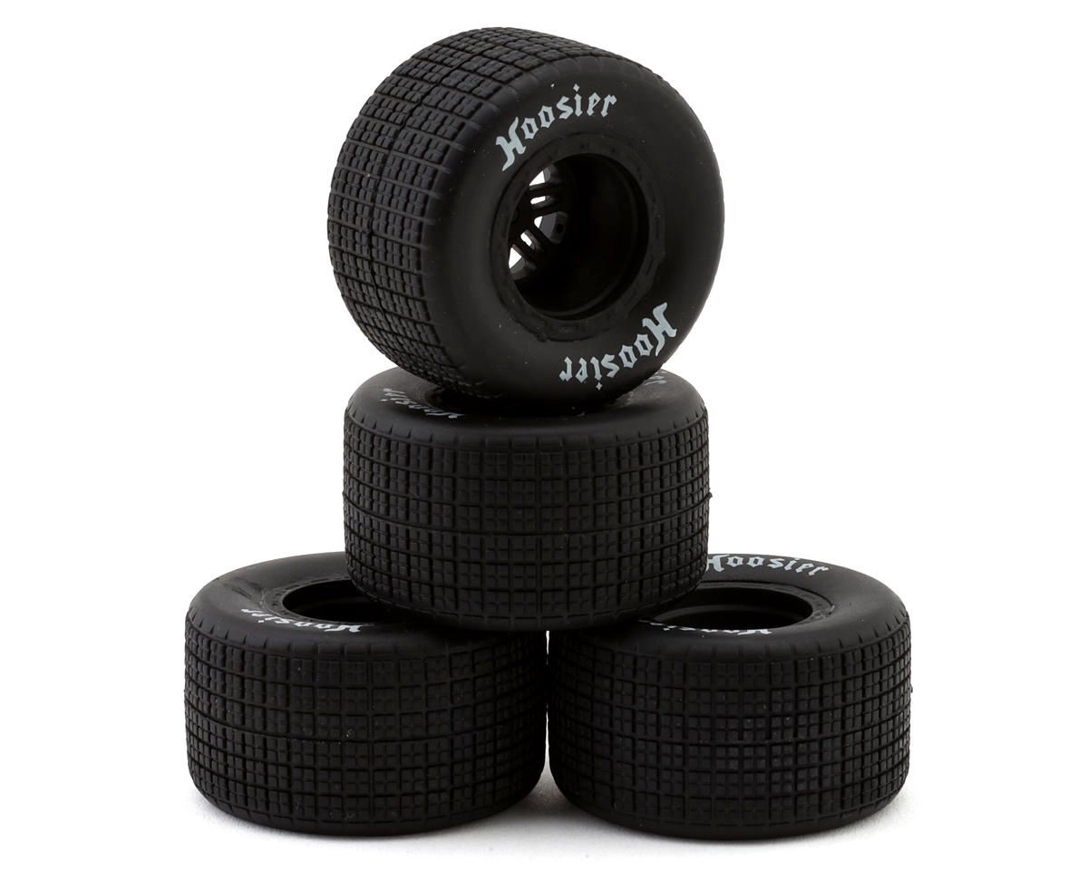 1RC Racing Pre-Mounted 1/18 Late Model Hoosier Tires (Black) (4) (F/R) (Soft)