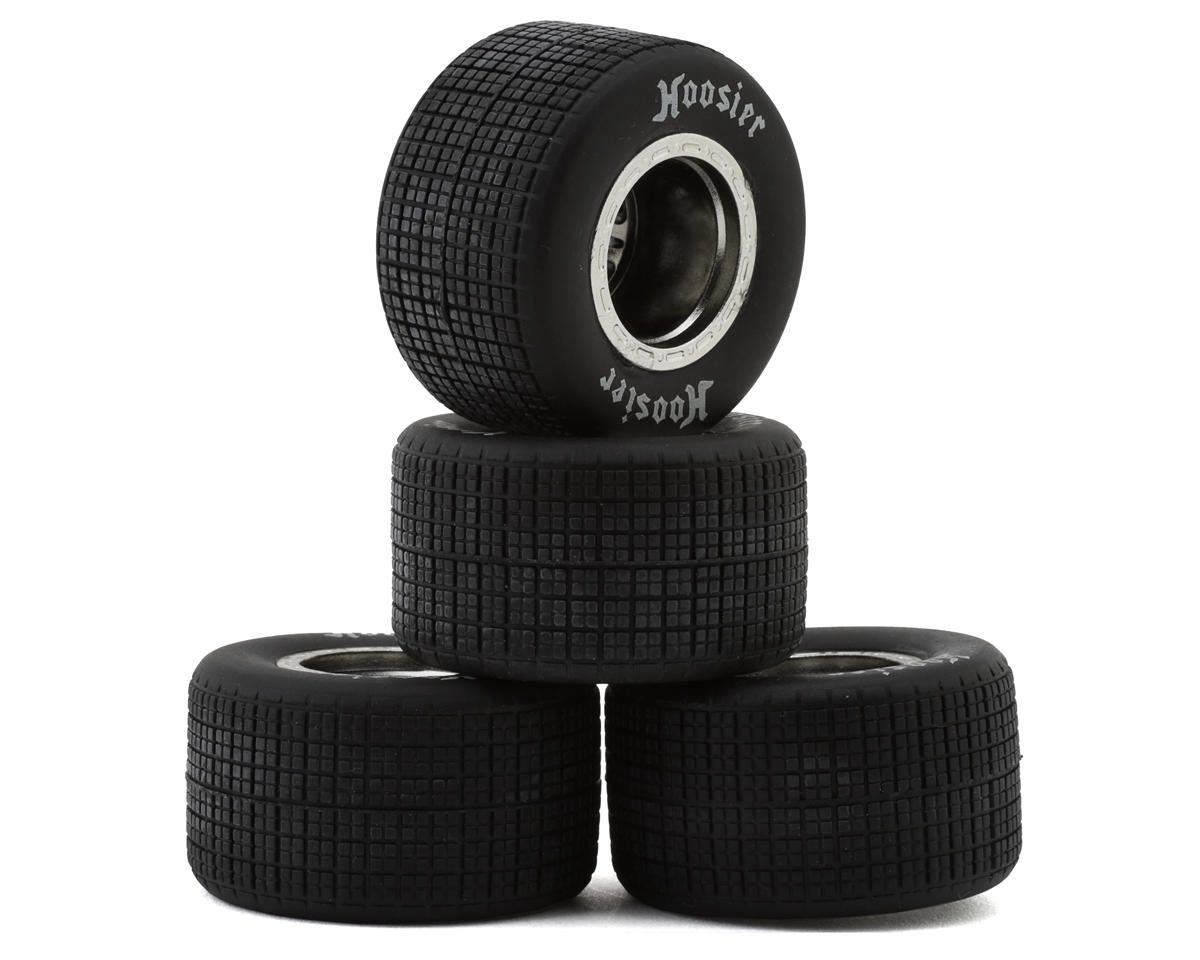 1RC Racing Pre-Mounted 1/18 Late Model Hoosier Tires (Chrome) (4) (F/R) (Soft)