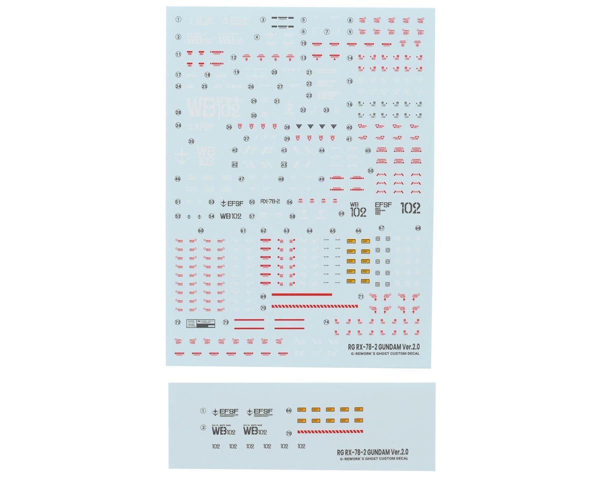 G-REWORK RG RX-78-2 Gundam Waterslide Decal Sheet