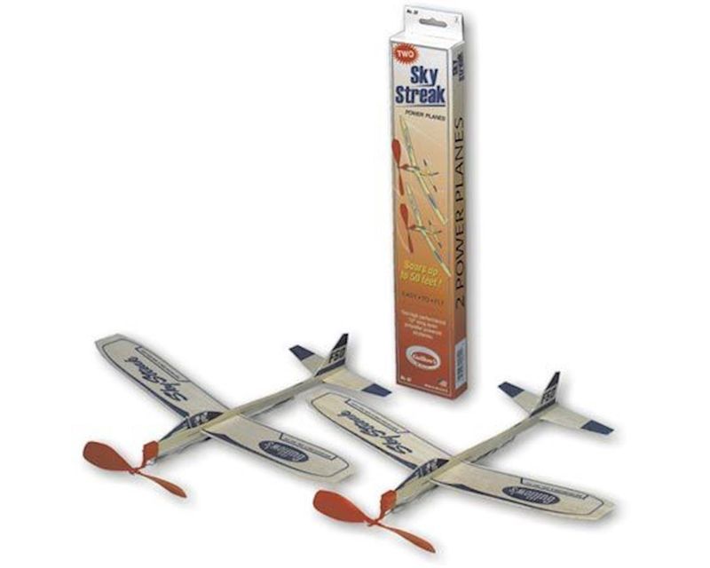 Guillows Sky Streak Balsa Rubber Band Propeller Powered Glider Twin Pack (24)