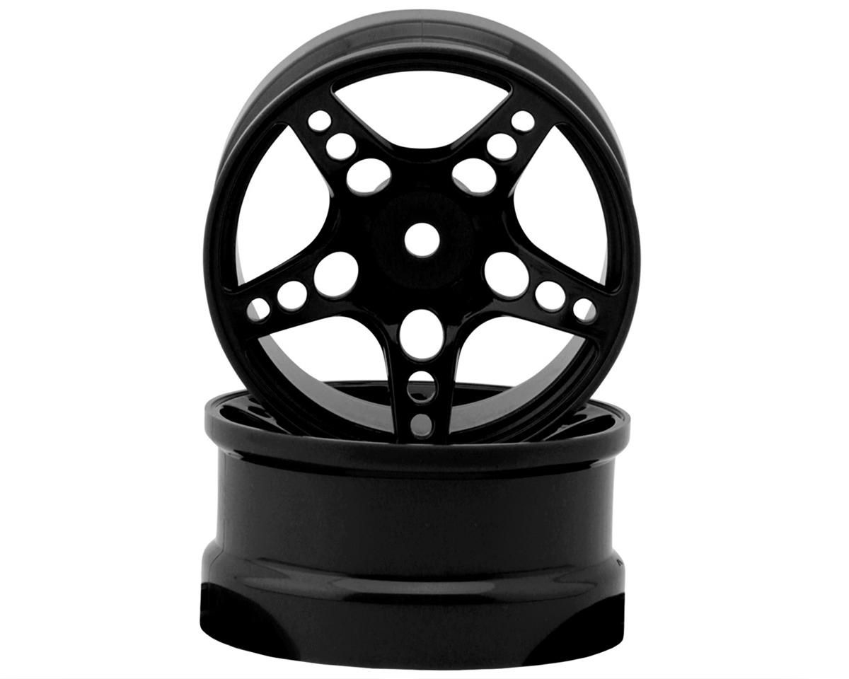 24K RC Technology 1/10 R-Fighter Drift Wheels (Black) (2) (6mm Offset)