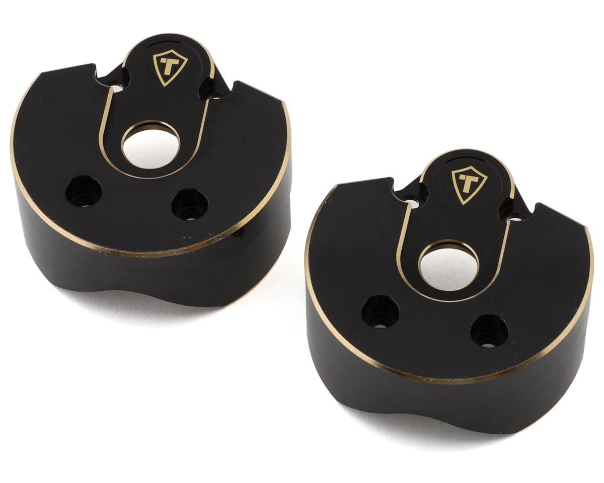Treal Hobby Axial AXP8 Gilamon Brass Portal Covers (140.5g ea) (Black) (2)