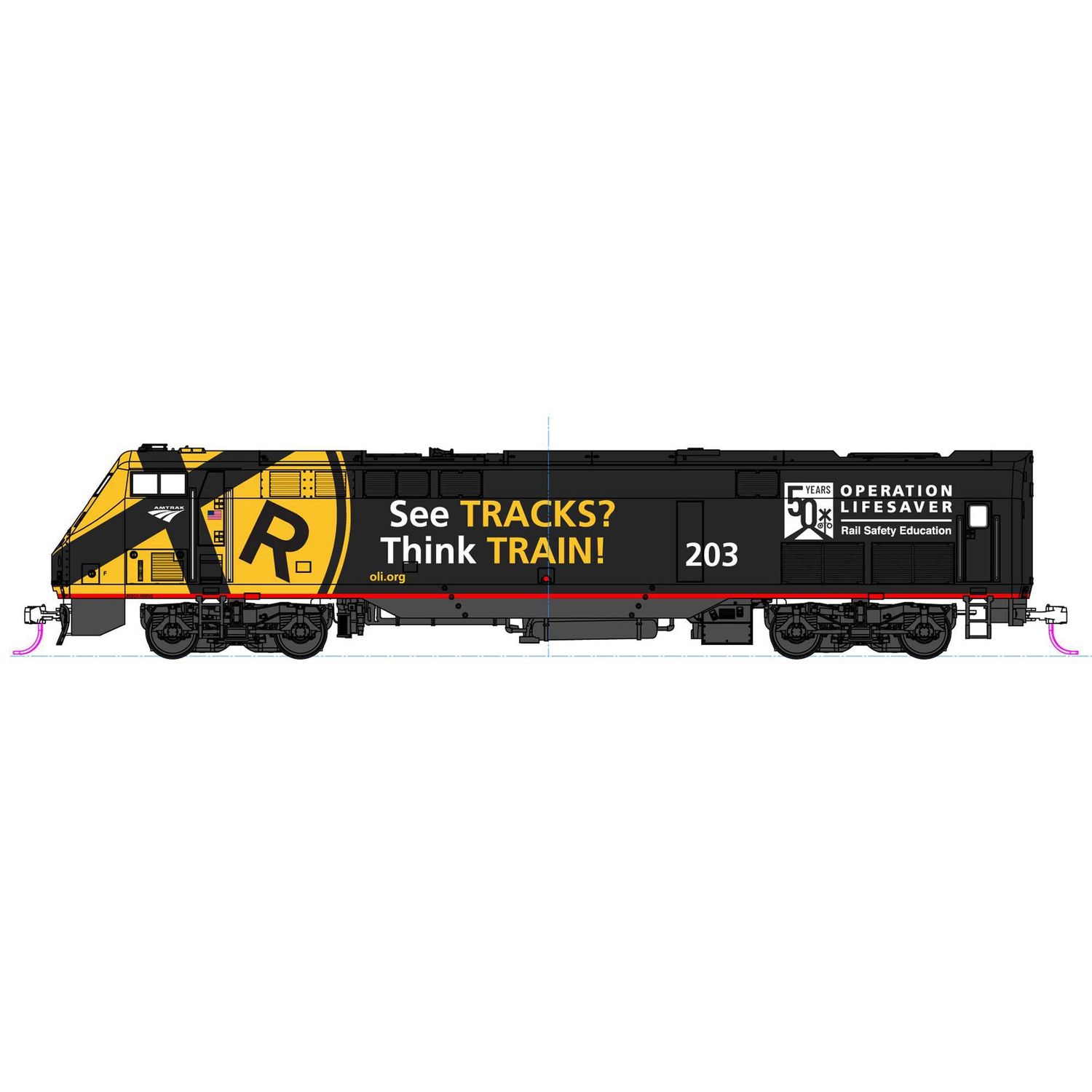 Kato HO P42 Amtrak Operation Lifesaver #203