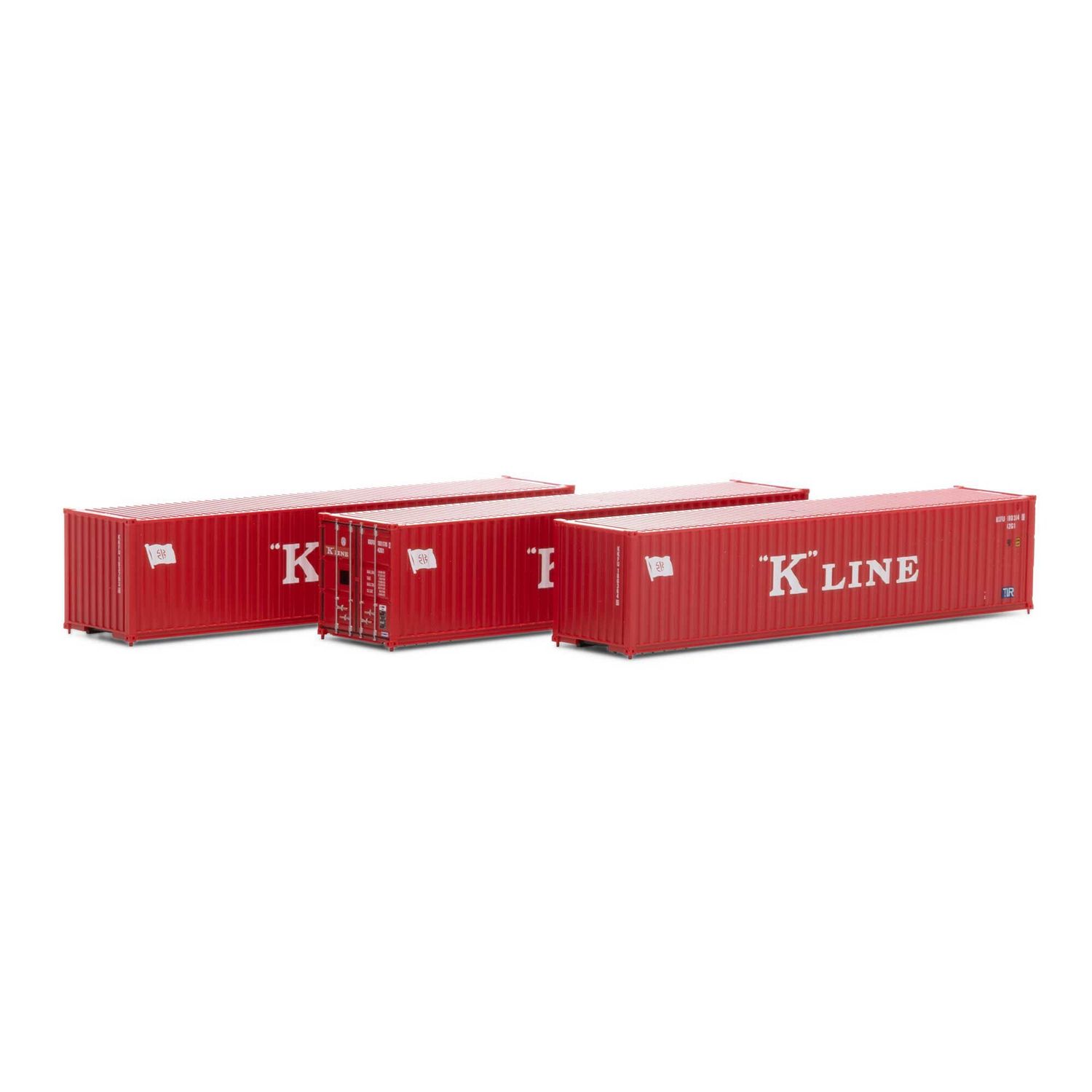 Athearn N 40' Corrugated Low-Cube Container,K Line # 1 (3)
