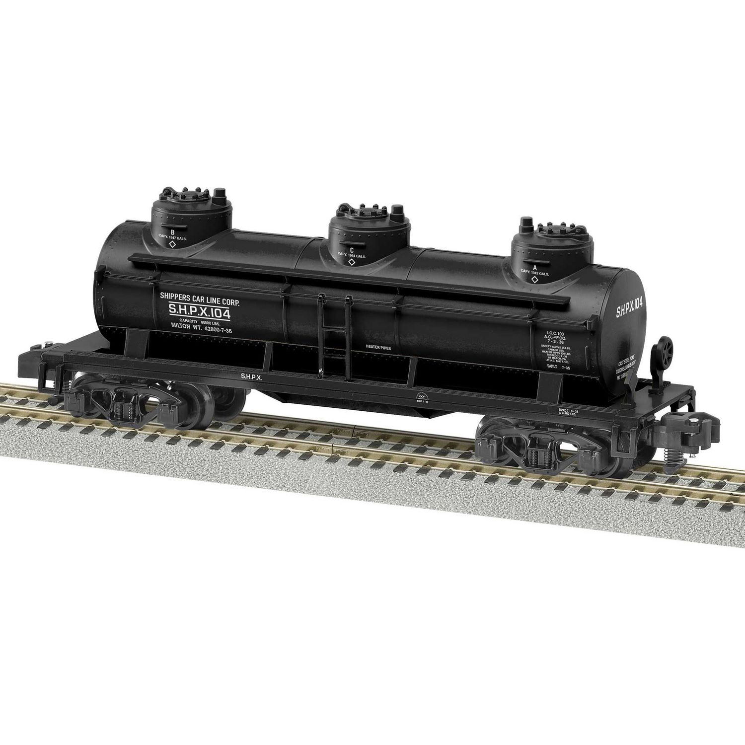 Lionel AF 3-Dome Tank Car SHPX -104