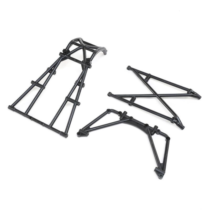 Losi Rear Cage &amp; Hoop Bar, Black: Lmt Mega