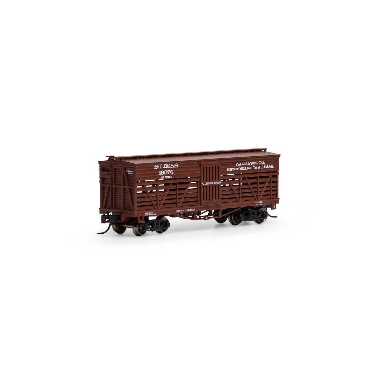 Athearn N 36' Old Time Stock Car, SLIM&amp;S #16076