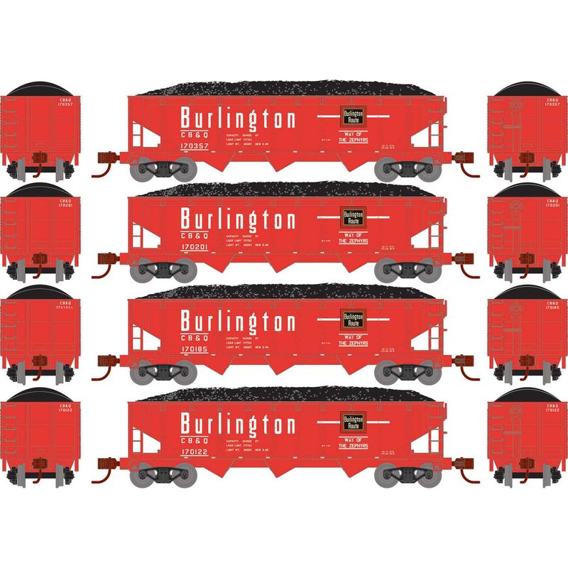 N 40&#39; Offset Coal Hopper w/Load, CB&amp;Q #2 (4)