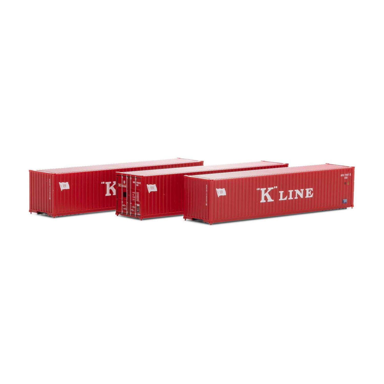 Athearn N 40' Corrugated Low-Cube Container,K Line # 2 (3)