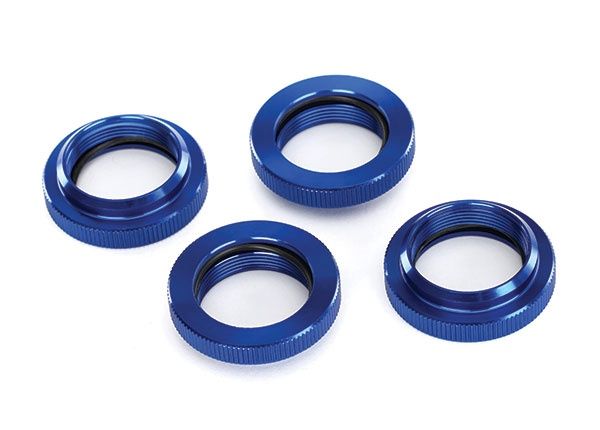 Traxxas Blue Aluminum GTX Shock Spring Retainers (4)