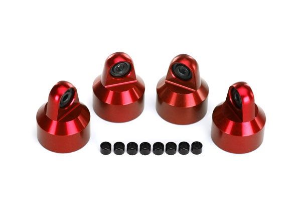 Traxxas Red Aluminum GTX Shock Caps (4)