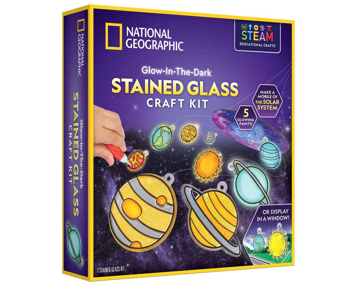 Blue Marble National Geographic Glow-in-the-Dark Stained Glass Solar System