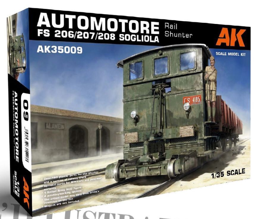 AK Interactive 1/35 Automotore FS 206/207/208 Sogliola Rail Shunter