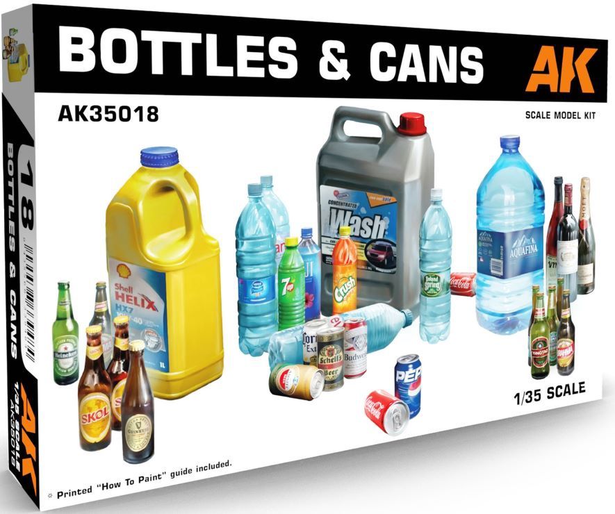 AK Interactive 1/35 Bottles &amp; Cans