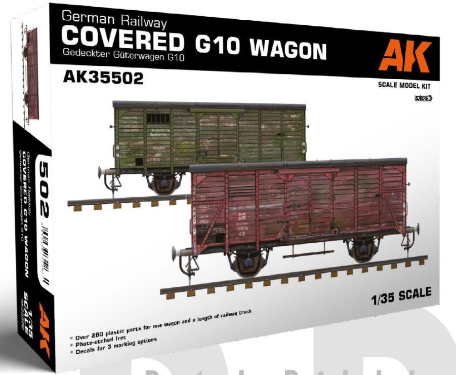 AK Interactive 1/35 German Railway Covered G10 Wagon Gedeckter Guterwagen G10
