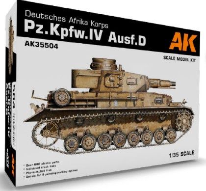 AK Interactive 1/35 PZ.KPFW.IV Ausf.D Deutsche Afrika Korps Plastic Model Kit