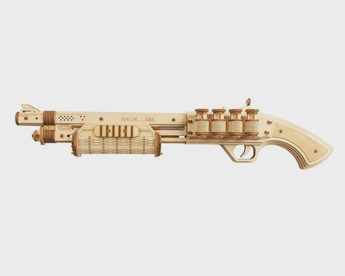 Robotime ROKR Justice Guard Gun Terminator M870 3D Wooden Kit, Variant: ROELQ501