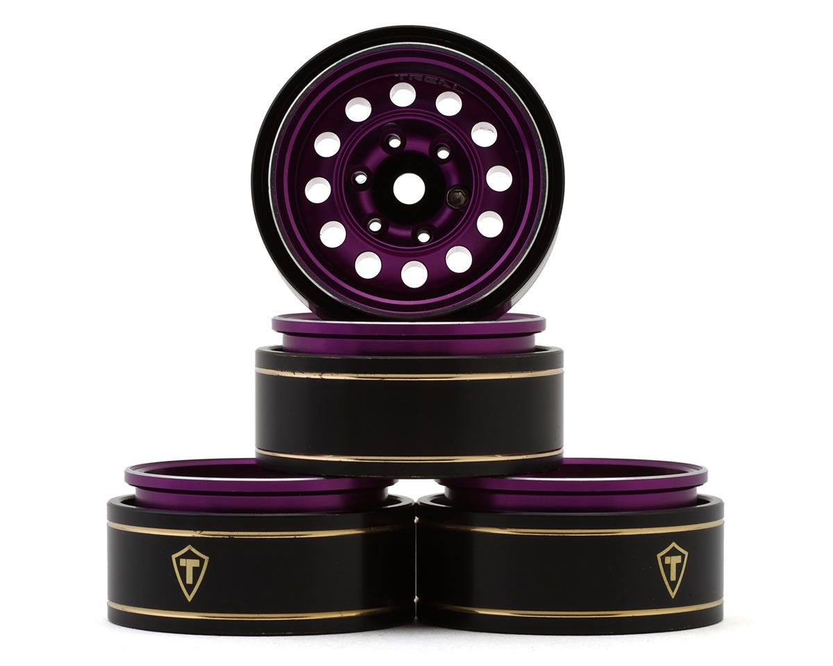 Treal Hobby Type K 1.0" 12-Hole Beadlock Classic Vintage Wagon Wheels (Black)