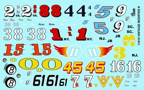 Gofer Racing Decals 124-1/25 Vintage Modified Car Numbers, Variant: GOF11015