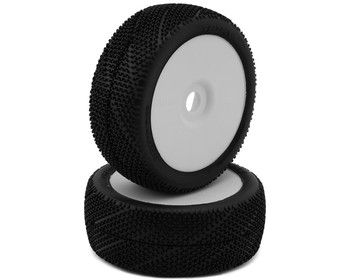 GRP Tires Triky Pre-Mounted 1/8 Buggy Tires (White) (2) (N35 - Soft), Variant: GRPGMX30-N35