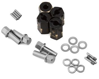 Treal Hobby Capra/SCX10 III 12mm Brass Extended Wheel Hex Adapters (4) (20mm), Variant: TLHTCAPRA-32