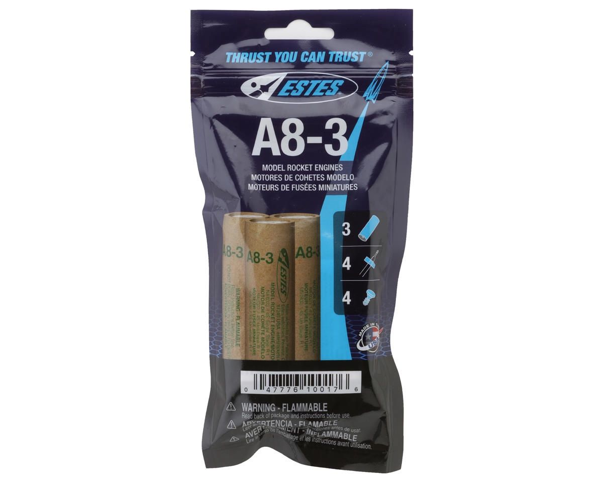 Estes A8-3 Bagged Rocket Engines (3), Variant: EST10017